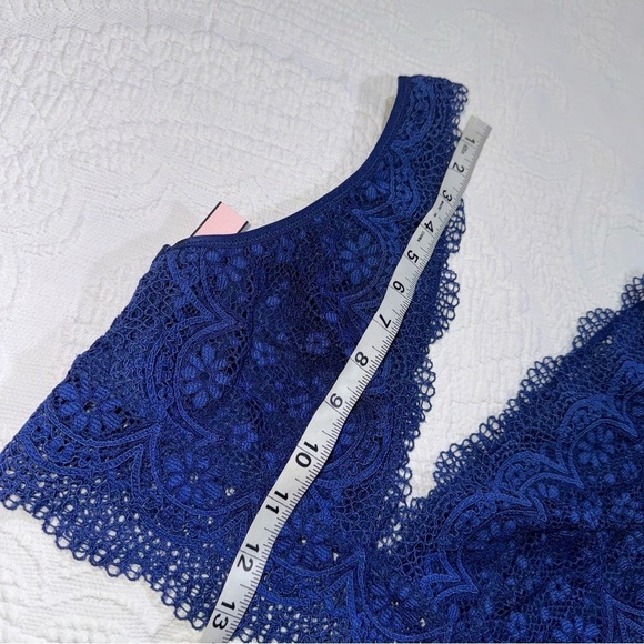 NWT Victorias Secret Bralette Blue Crochet Lace Intimates Sleepwear New Size Med - Picture 5 of 11